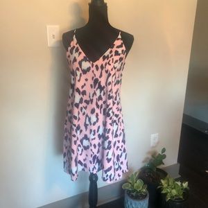 Francesca’s boutique leopard pink dress small